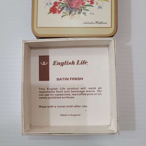 English Life six coasters Australian wildflowers vintage floral coasters - Picture 10 of 10